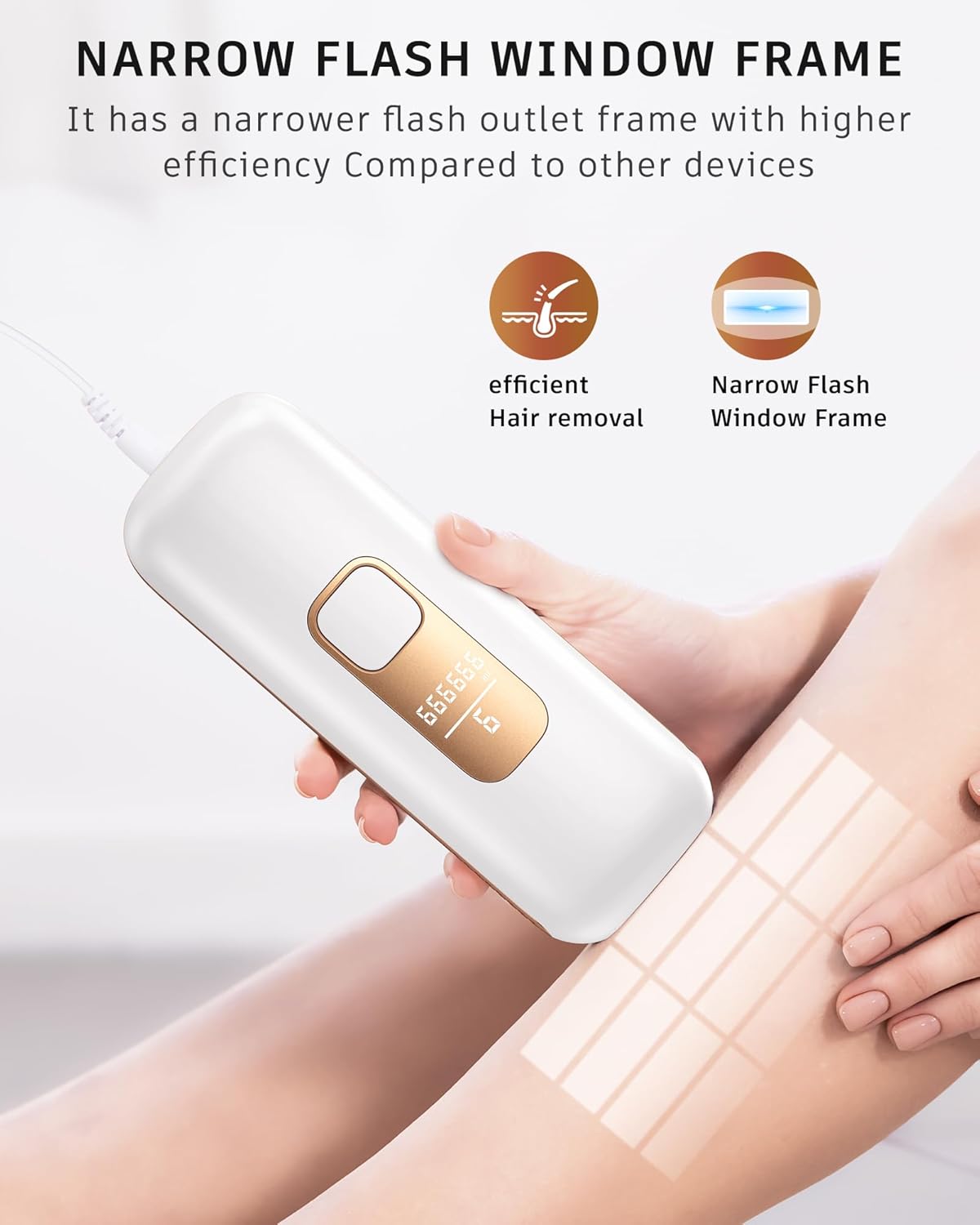 Dluxe Ave. Laser Hair Removal 3-in-1/ Hair Remover Epilators/ Face Arms Legs Armpits Bikini with 2 Mode 9 Energy Levels