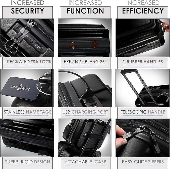 Dluxe Ave. 4 Piece Expandable Large Suitcases / TSA Lock/ Spinner Wheels/ (Black)
