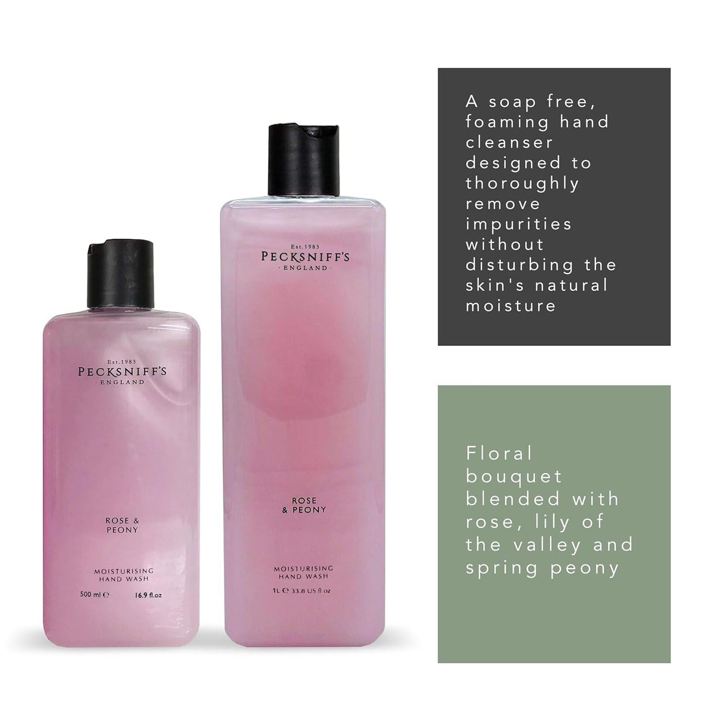 Dluxe Ave. Classic Moisturizing Hand Wash 500ml Set with 1L Refill (Rose & Peony)