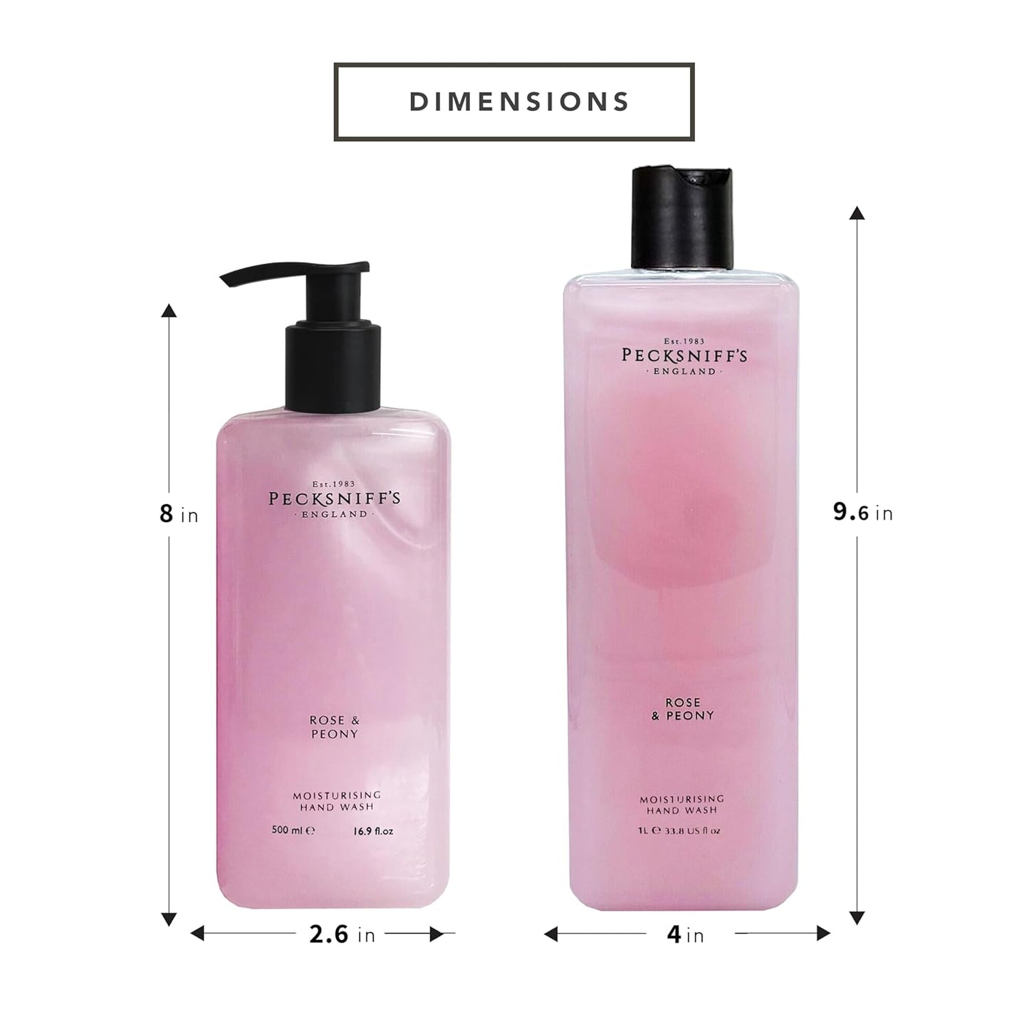 Dluxe Ave. Classic Moisturizing Hand Wash 500ml Set with 1L Refill (Rose & Peony)