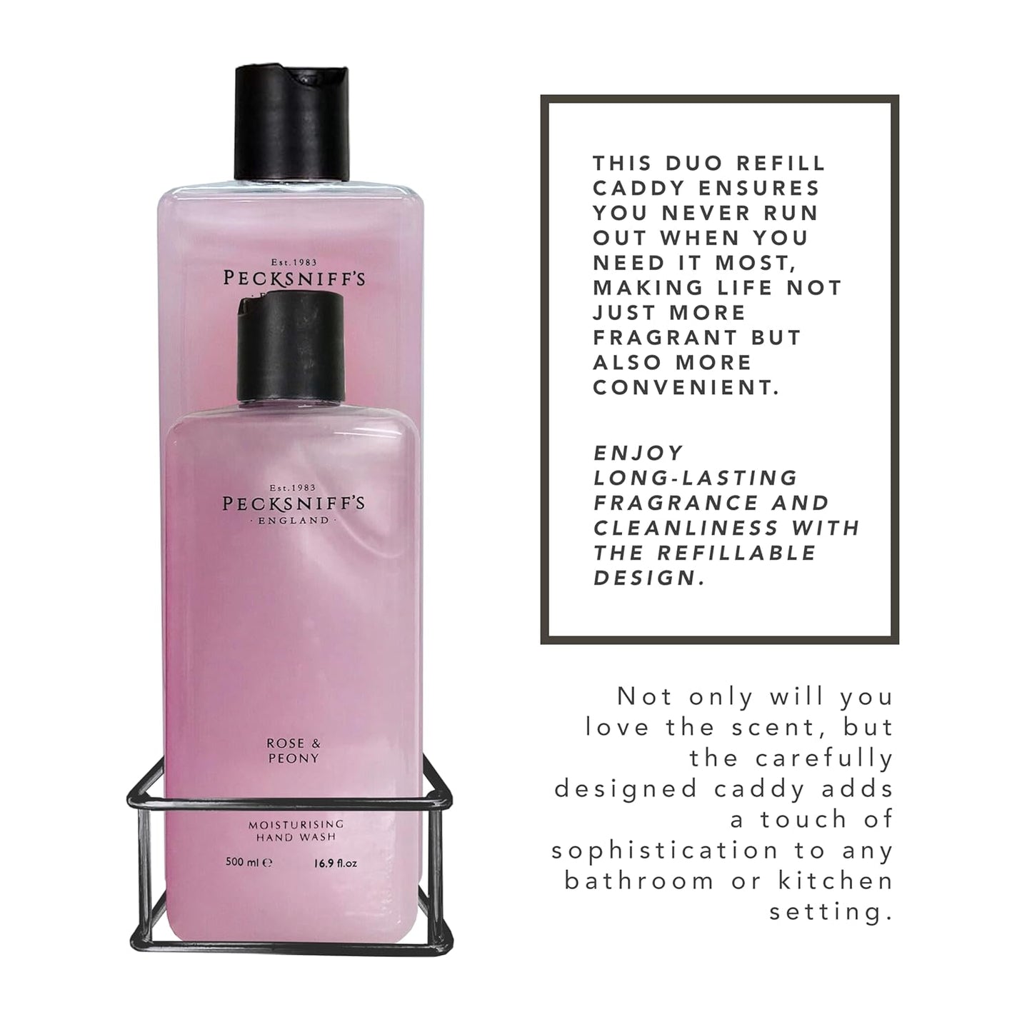 Dluxe Ave. Classic Moisturizing Hand Wash 500ml Set with 1L Refill (Rose & Peony)