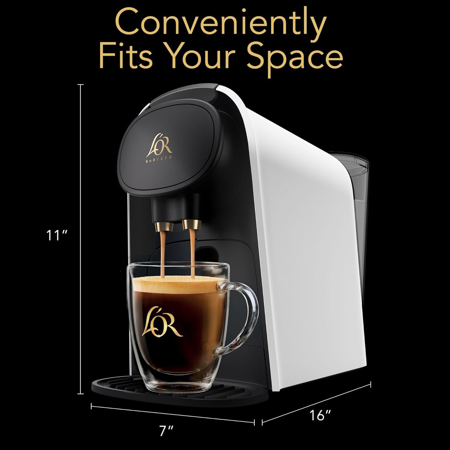 DluxeAve. LOR Barista System Coffee and Espresso Machine Combo with Frother Matte White