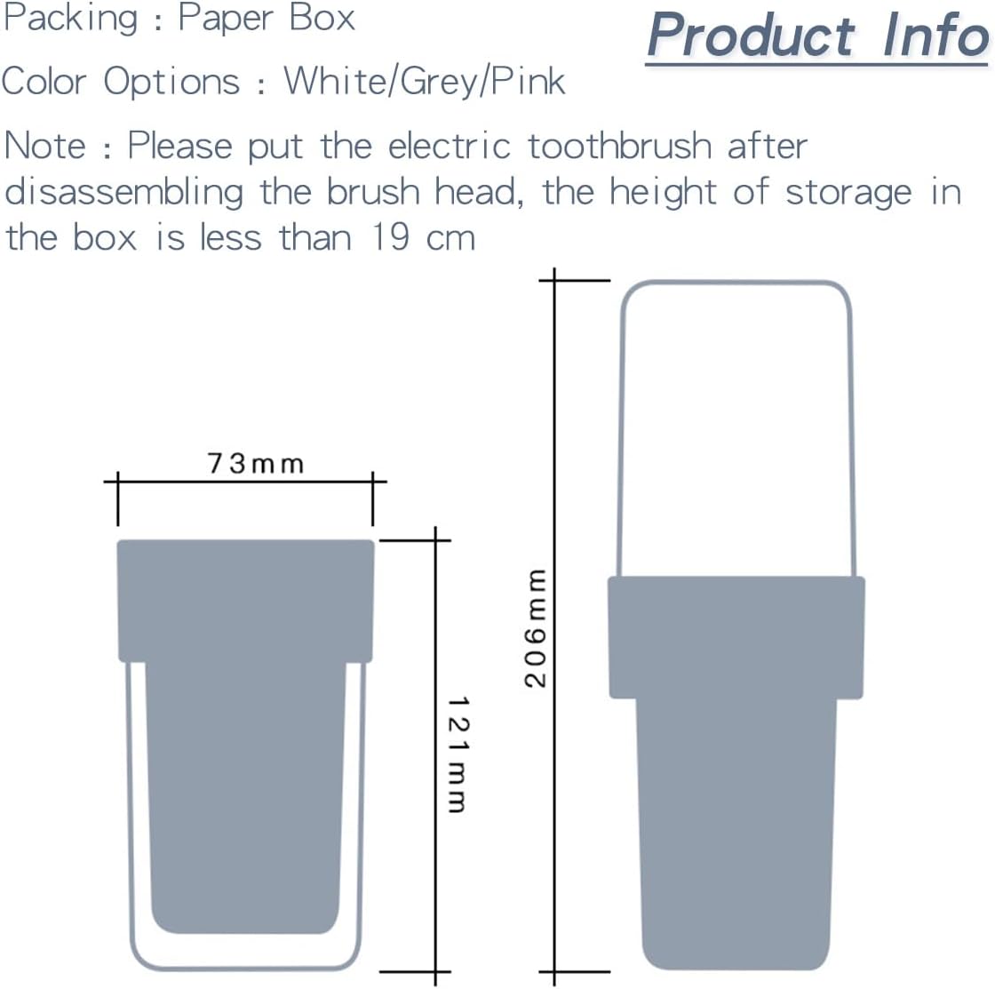 Dluxe Ave. Portable Travel Toothbrush Case Covered Toothbrush Cup Holders (White)