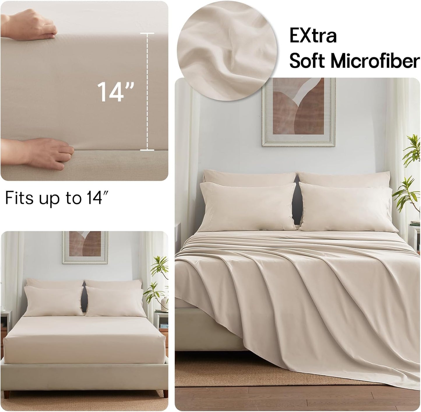 Dluxe Ave. ( FULL) 7 Pcs Comforter Set/ Ultra-Soft/ Beige