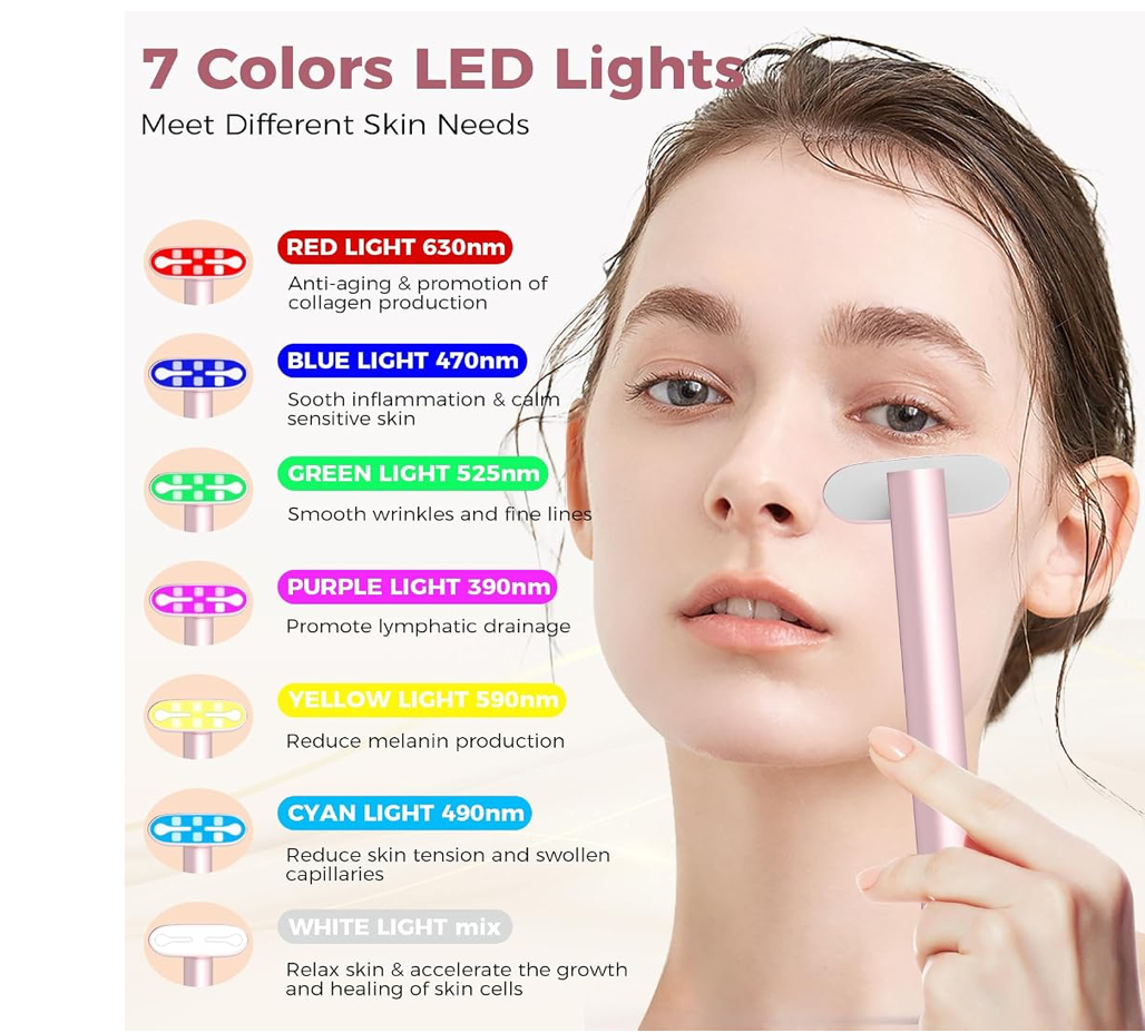 Dluxe Ave. Red Light Therapy Wand for Face/ LED Facial Light Therapy for Skin Care
