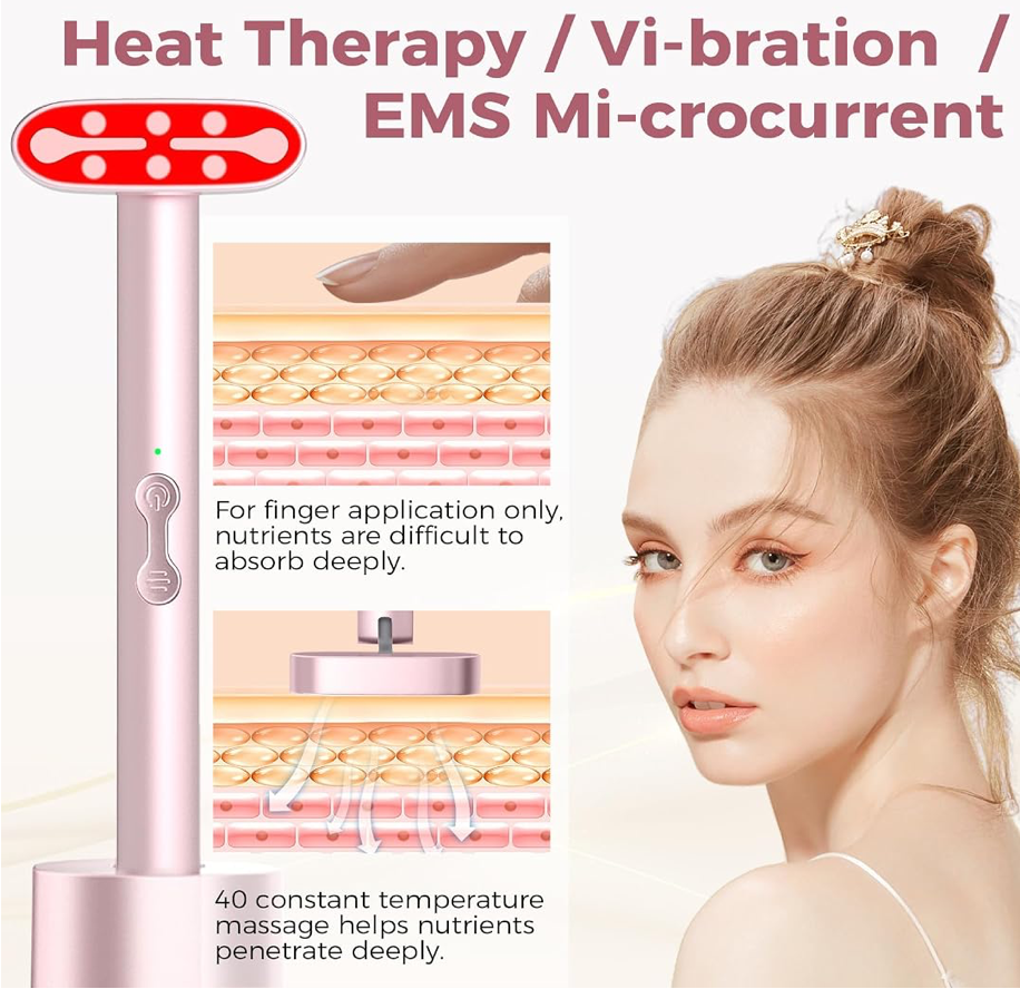 Dluxe Ave. Red Light Therapy Wand for Face/ LED Facial Light Therapy for Skin Care