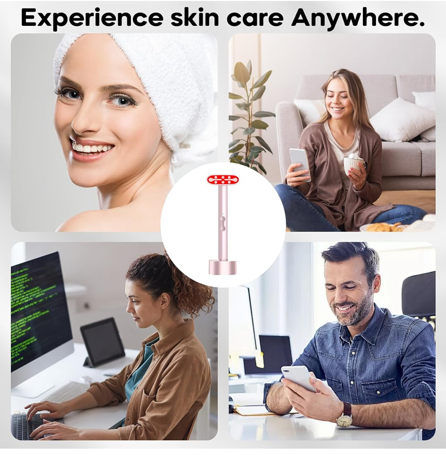 Dluxe Ave. Red Light Therapy Wand for Face/ LED Facial Light Therapy for Skin Care