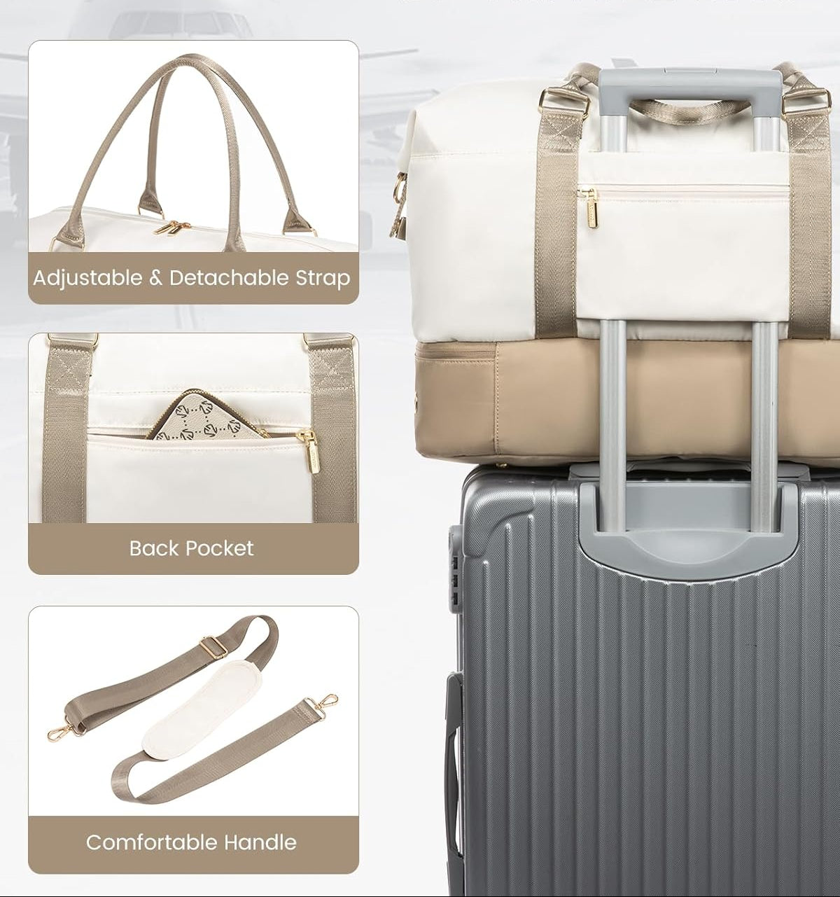 Dluxe Ave. Carry on Overnight Bag with Shoe Compartment/ Laptop Pocket/ Toiletry Bag