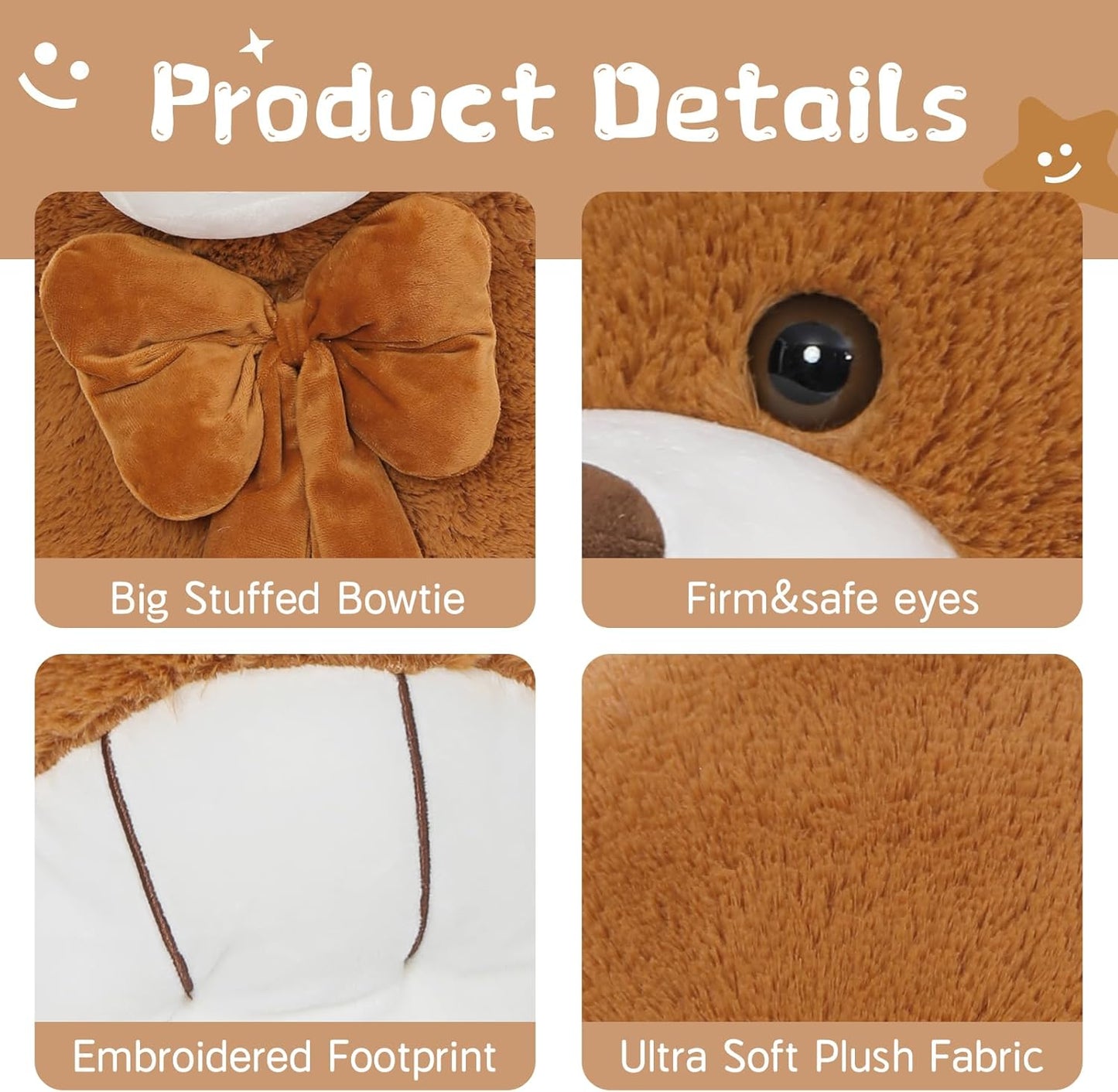 Dluxe Ave.  Giant Teddy Bear  4 Feet Soft Big Stuffed Animal Life Size 47 Inch Plush