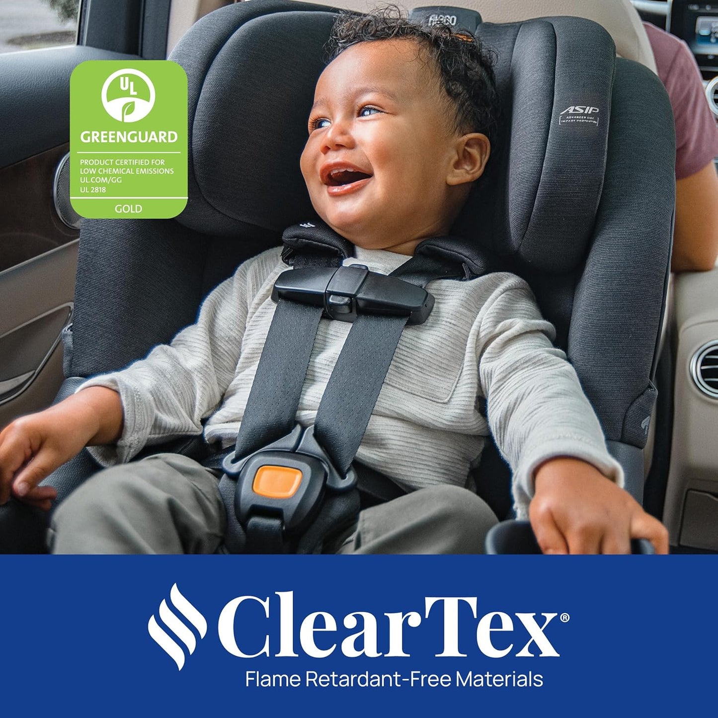 Dluxe Ave.  (Out of Stock) Chicco Fit360 ClearTex Rotating Convertible Car Seat with 360 Degree Rotation for Rear-Facing and Forward-Facing Usage LeverLock Self-Tensioning Lock System | Black/Black