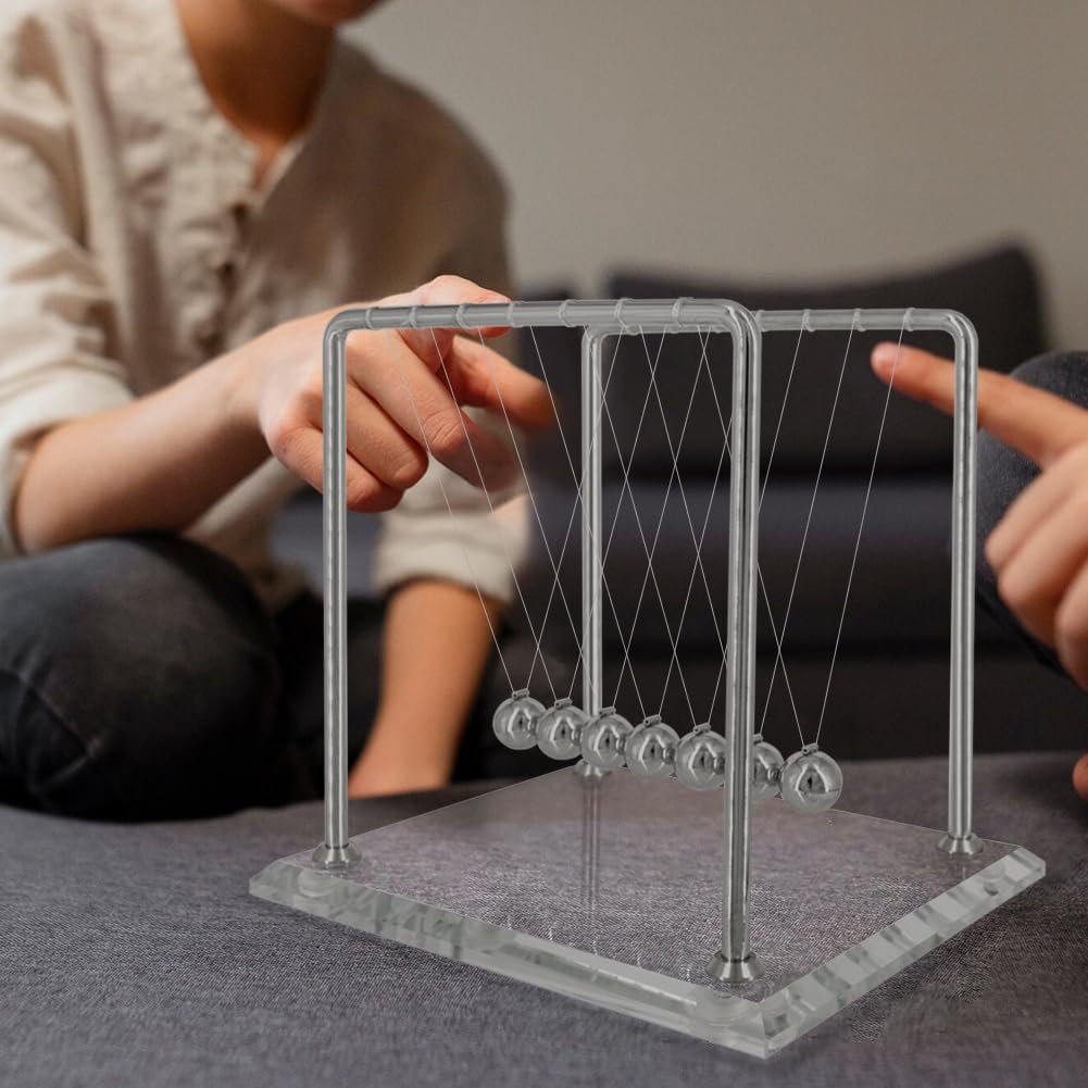 Dluxe Ave. Pendulum with 7 Balls Balance Ball 60+ Sec Swing time Glass Base