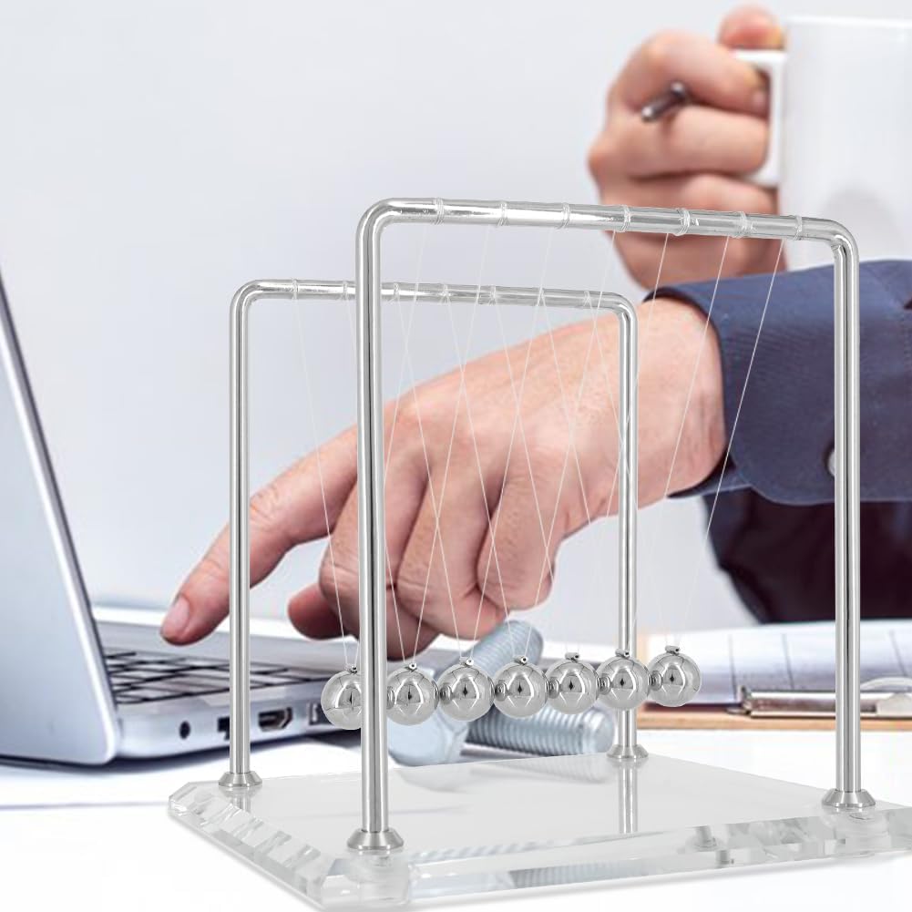 Dluxe Ave. Pendulum with 7 Balls Balance Ball 60+ Sec Swing time Glass Base