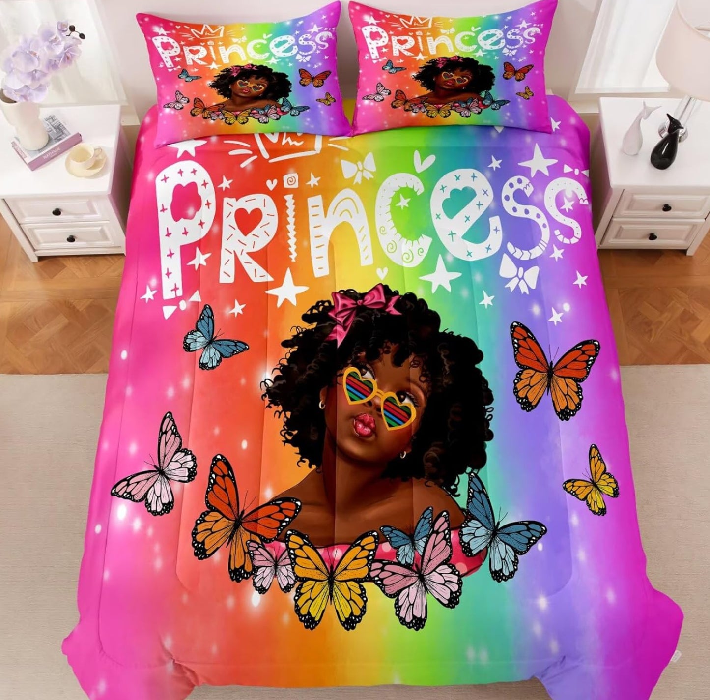 Dluxe Ave. ( TWIN ) 3 Pcs Comforter and Bedding Set/ Multi- Color