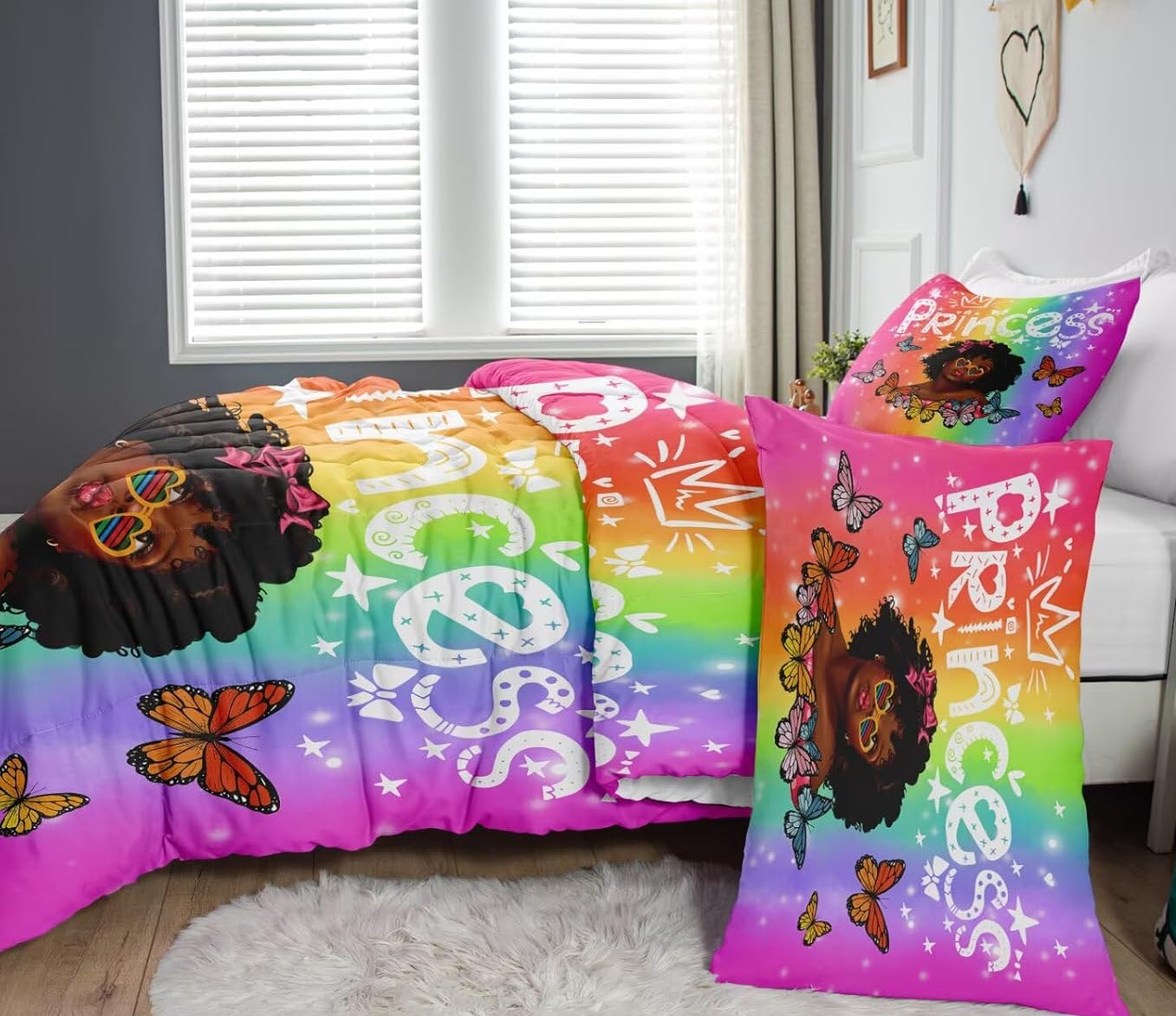 Dluxe Ave. ( TWIN ) 3 Pcs Comforter and Bedding Set/ Multi- Color