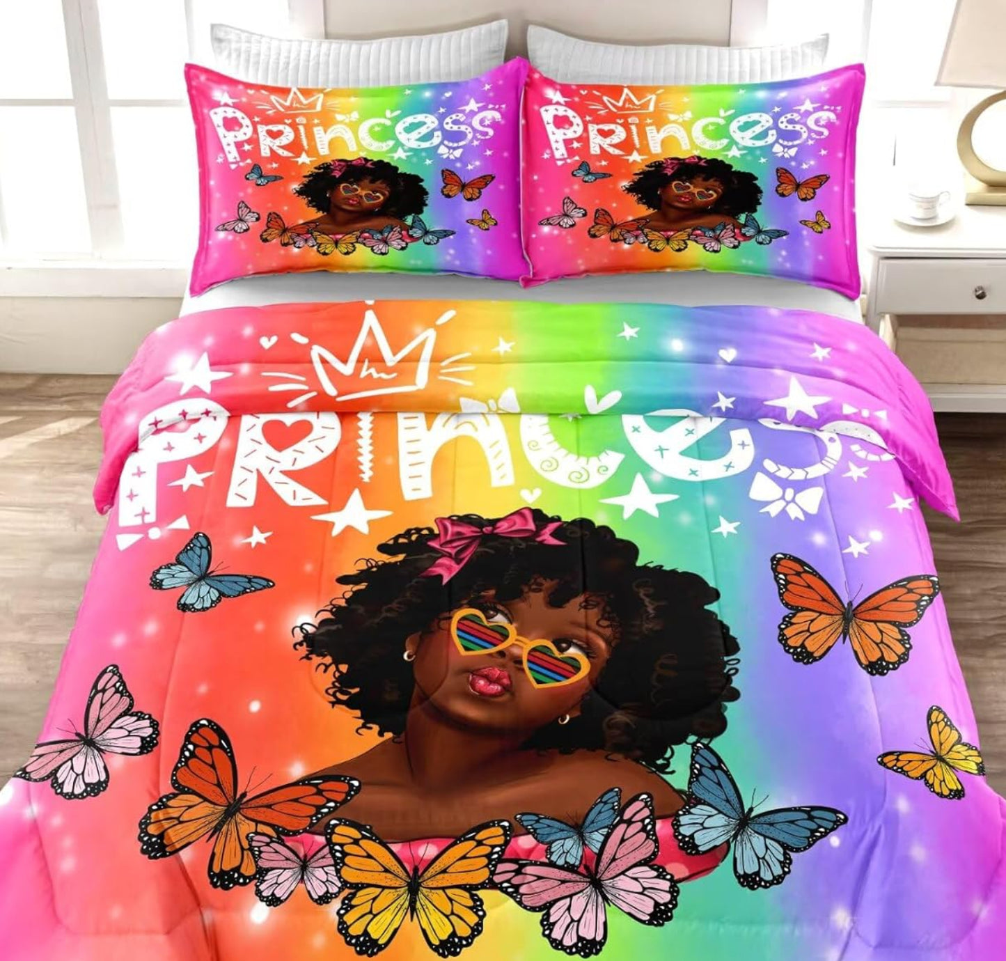 Dluxe Ave. ( TWIN ) 3 Pcs Comforter and Bedding Set/ Multi- Color