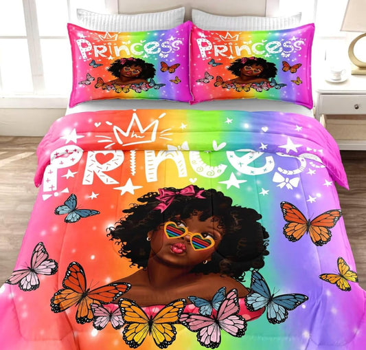Dluxe Ave. ( TWIN ) 3 Pcs Comforter and Bedding Set/ Multi- Color