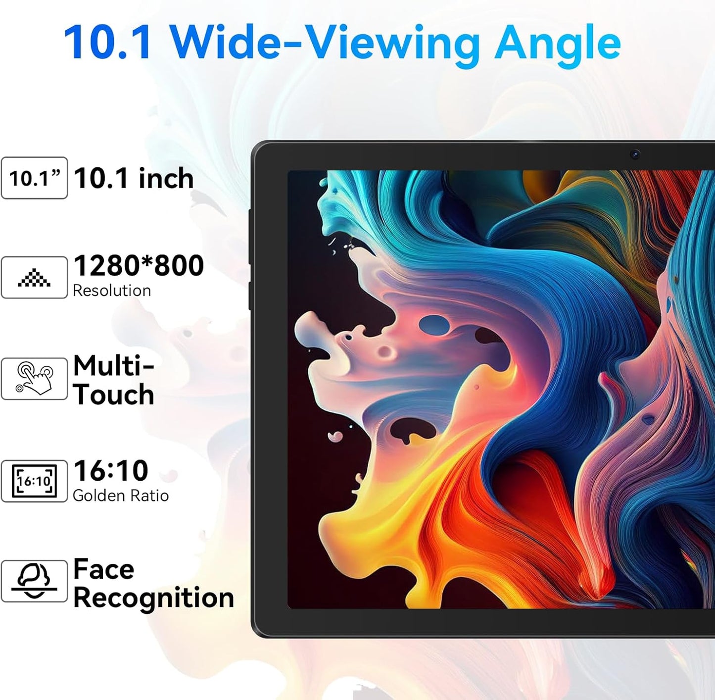 Dluxe Ave. Lville Android 14 Tablet Octa-Core Android Tablet 8GB RAM+64GB ROM (Expand to 1TB) 10 inch Tablet with Bluetooth5.3 WiFi 6 Fast Charging 5MP+8MP Dual Camera 4G Dongle Wireless Internet (Black)