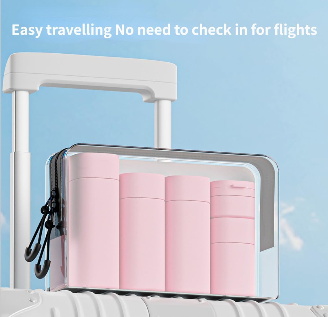 Dluxe Ave. 5Pcs Travel Bottles for Toiletries/ Leak Proof/ White