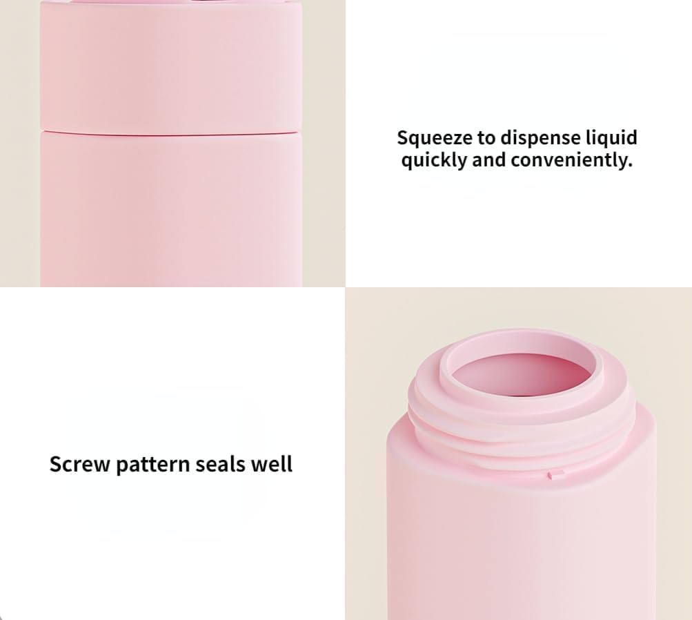 Dluxe Ave. 5Pcs Travel Bottles for Toiletries/ Leak Proof/ White