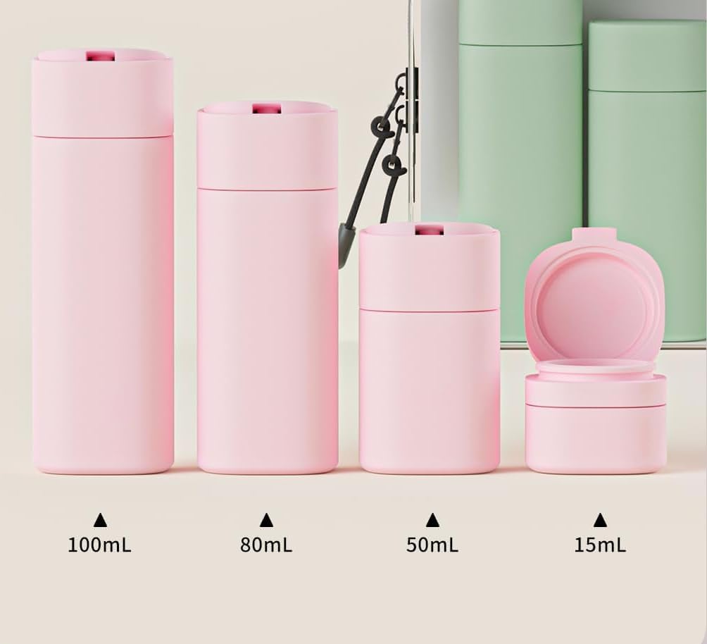 Dluxe Ave. 5Pcs Travel Bottles for Toiletries/ Leak Proof/ White