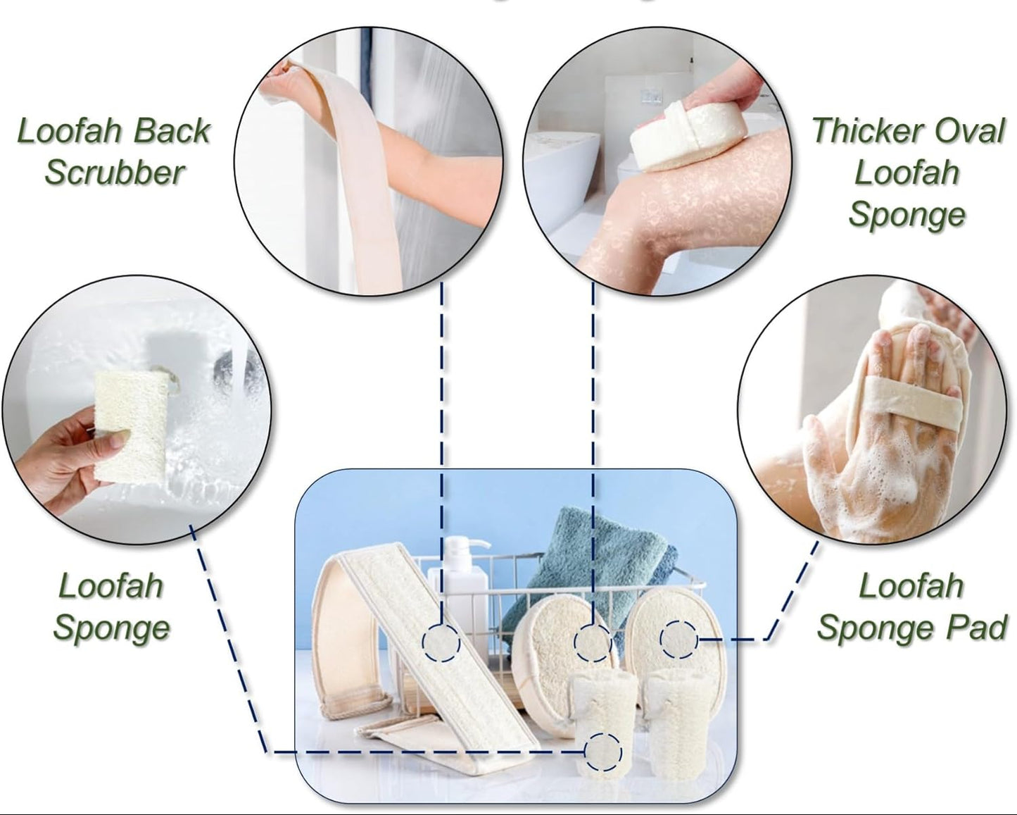 Dluxe Ave. YUNKWONG Natural Loofah Sponge Loofah Exfoliating Body Scrubber for Men Women  (5 pcs in Box)