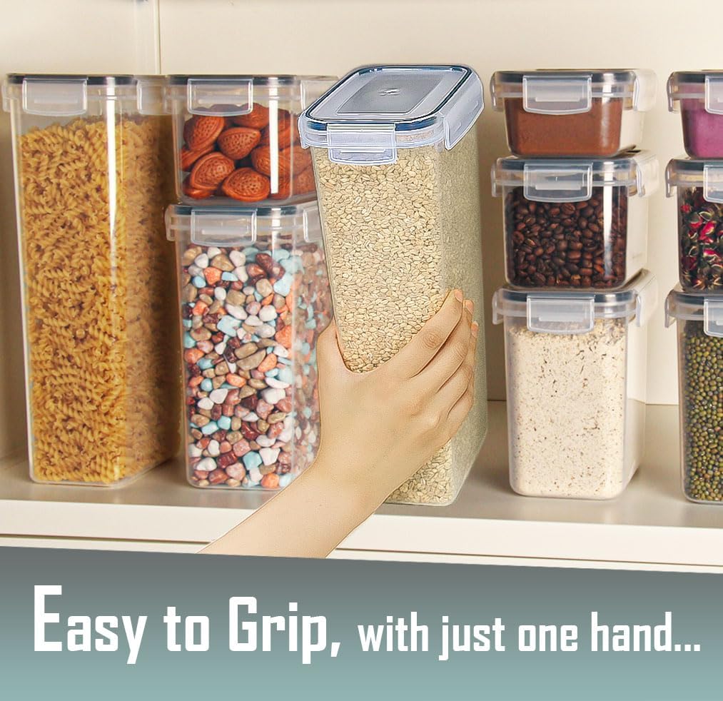 Dluxe Ave. Airtight Food Storage Containers with Lids Set 30 Pack with Labels & Spoons