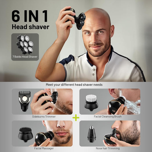 Dluxe Ave. 6-in-1 Electric Head Shavers/ Black