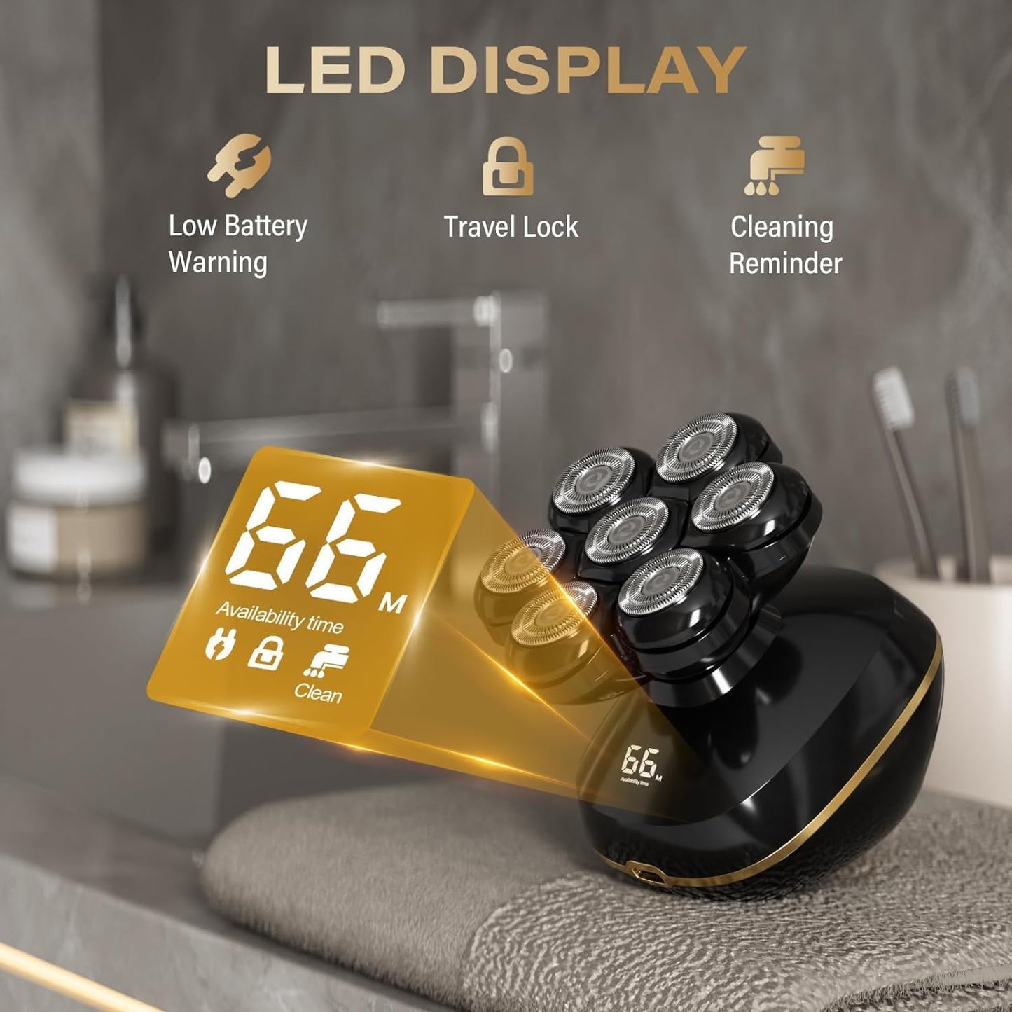 Dluxe Ave. 6-in-1 Electric Head Shavers/ Black