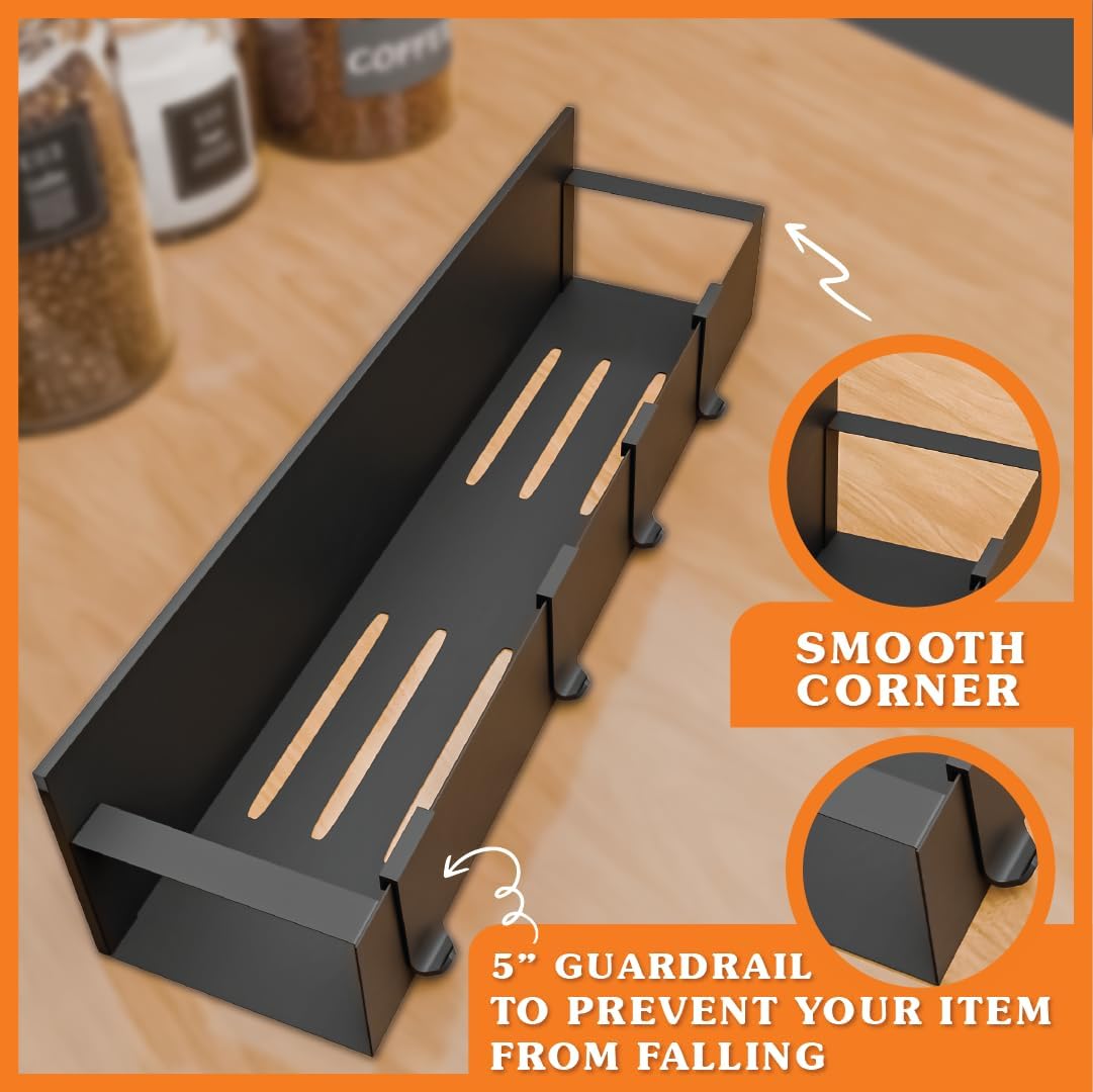 Dluxe Ave. 5-pack magnetic spice rack for refrigerator with Paper tower holder/ and 8 detachable hooks