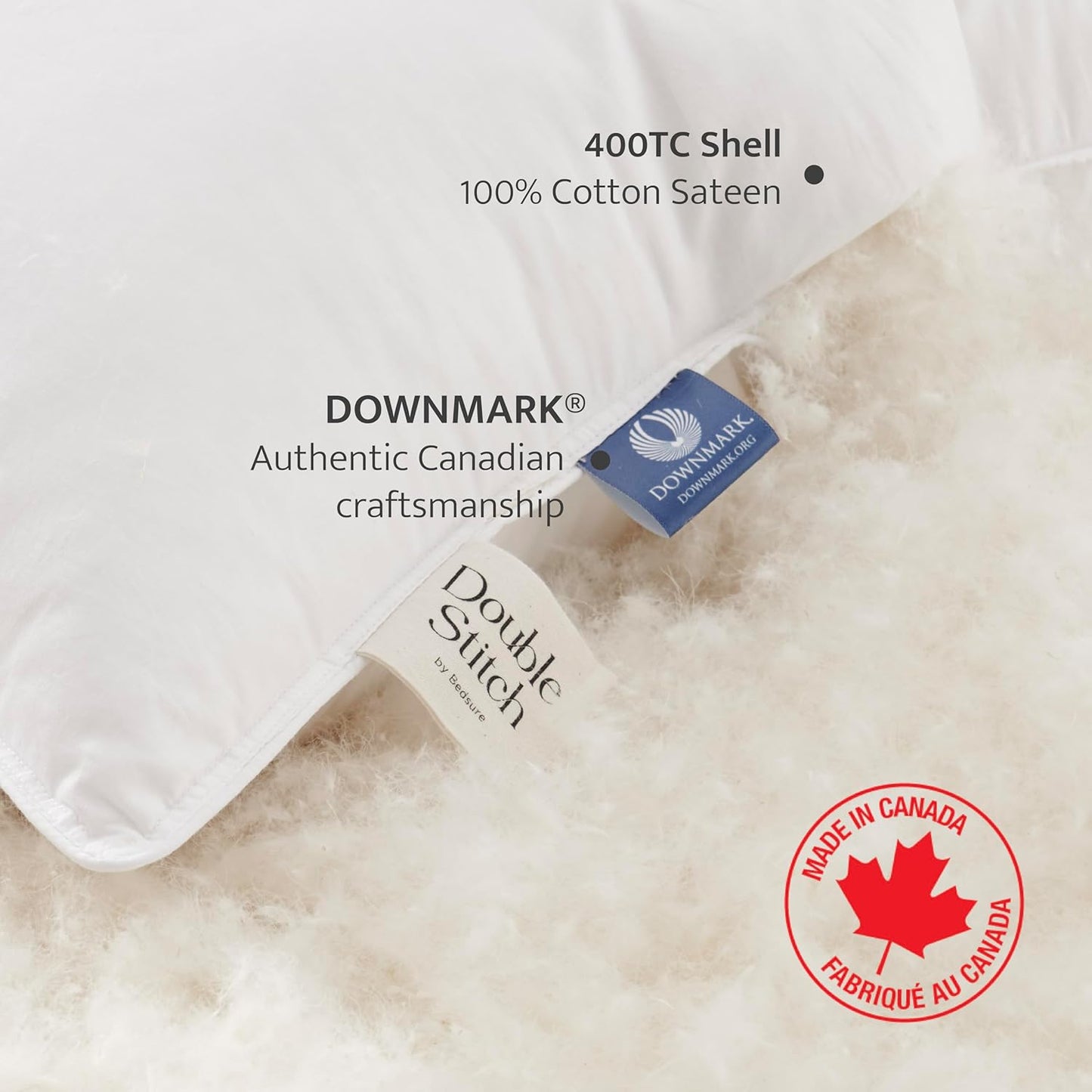 Dluxe Ave. (KING ) Double Stitch Luxury US White Down { FIRM }, Luxury Hotel Quality(20" x 36")