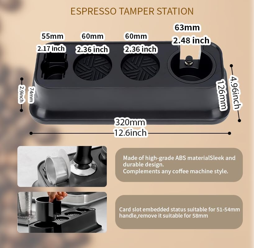 Dluxe Ave. 7 Pack Espresso Tamper Station&Coffee Distributor  (54 mm)