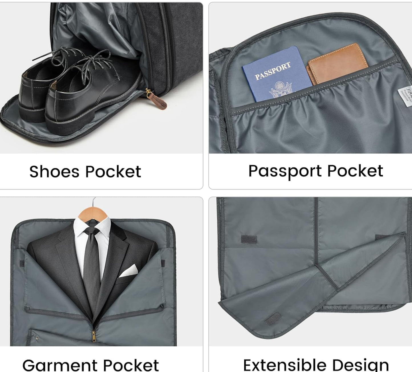 Dluxe Ave. Convertible Garment Duffle Bags for Travel Suit/ Carry on Luggage with Toiletry Bag