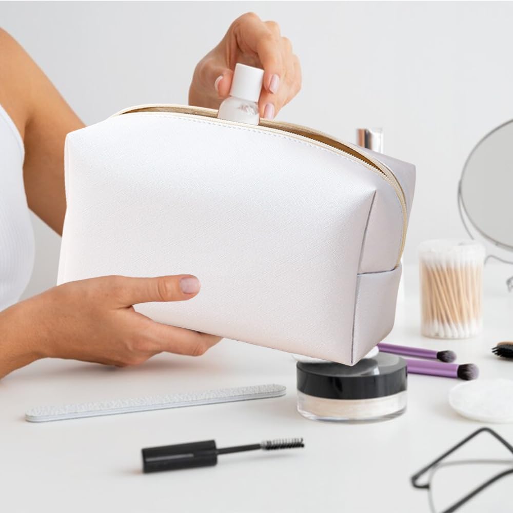 Dluxe. Ave. 3Pcs  Large Cosmetic Bag/ White