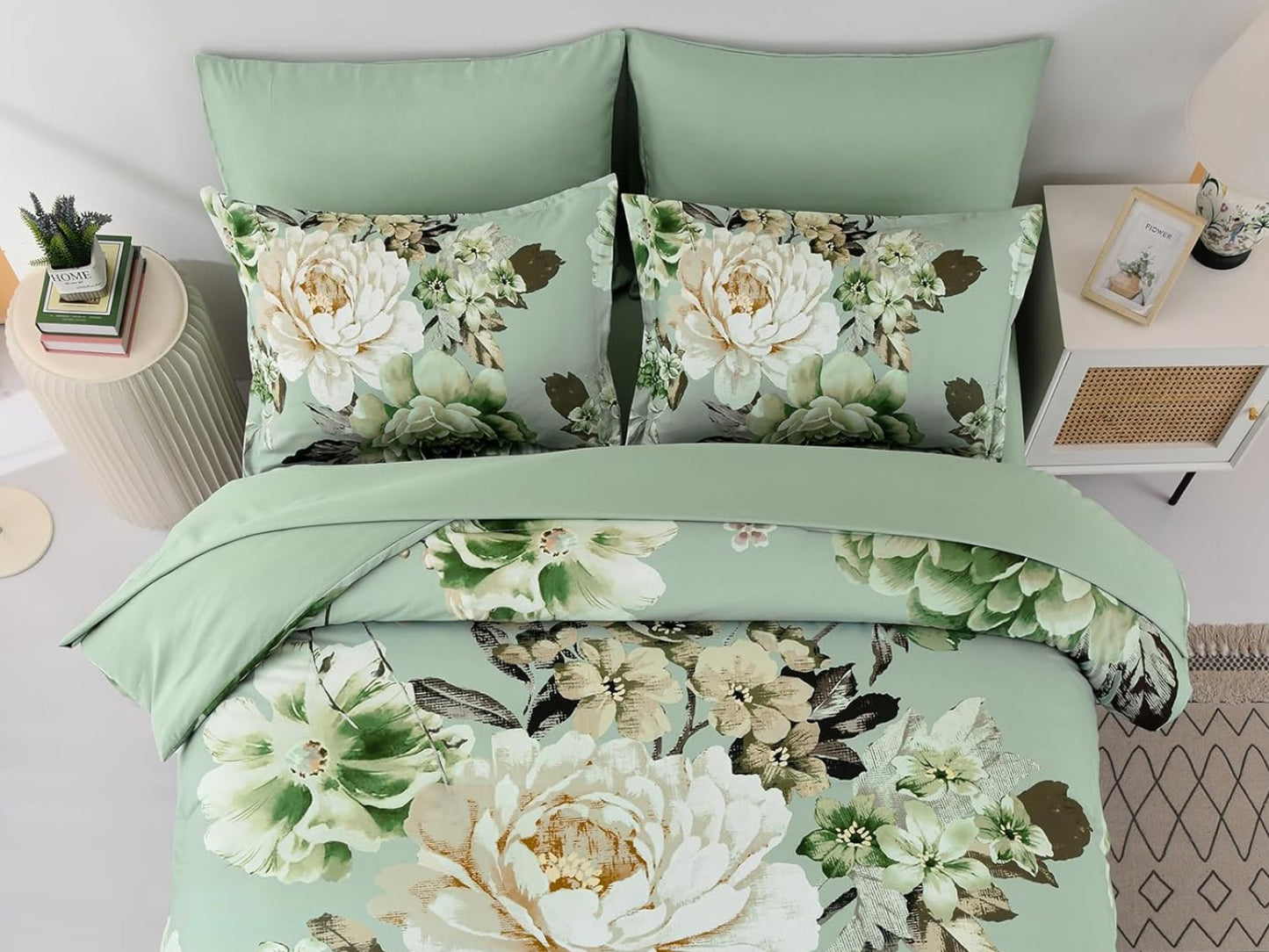 Dluxe Ave. (QUEEN) 7 Pieces Comforter Set/ Sage Green