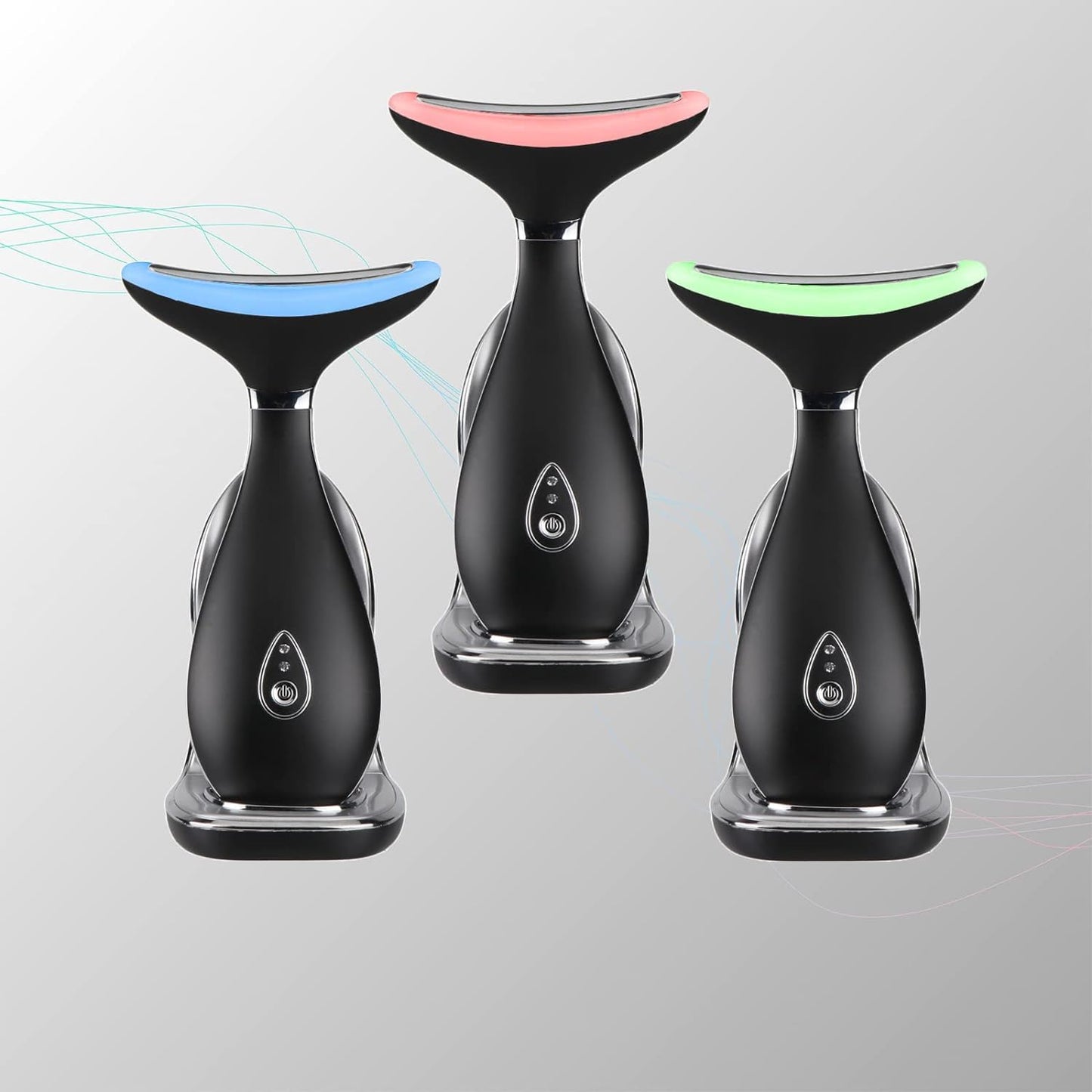 Dluxe Ave. Neck & Face Massager Skin Rejuvenation/  3-in-1 Space Black