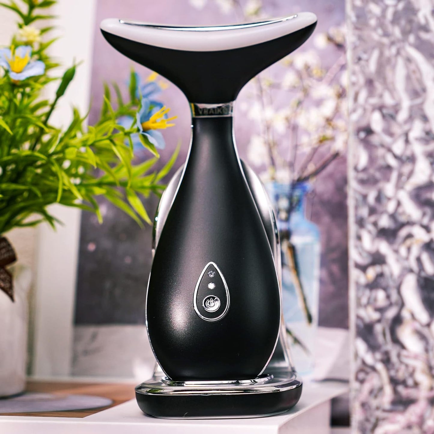 Dluxe Ave. Neck & Face Massager Skin Rejuvenation/  3-in-1 Space Black