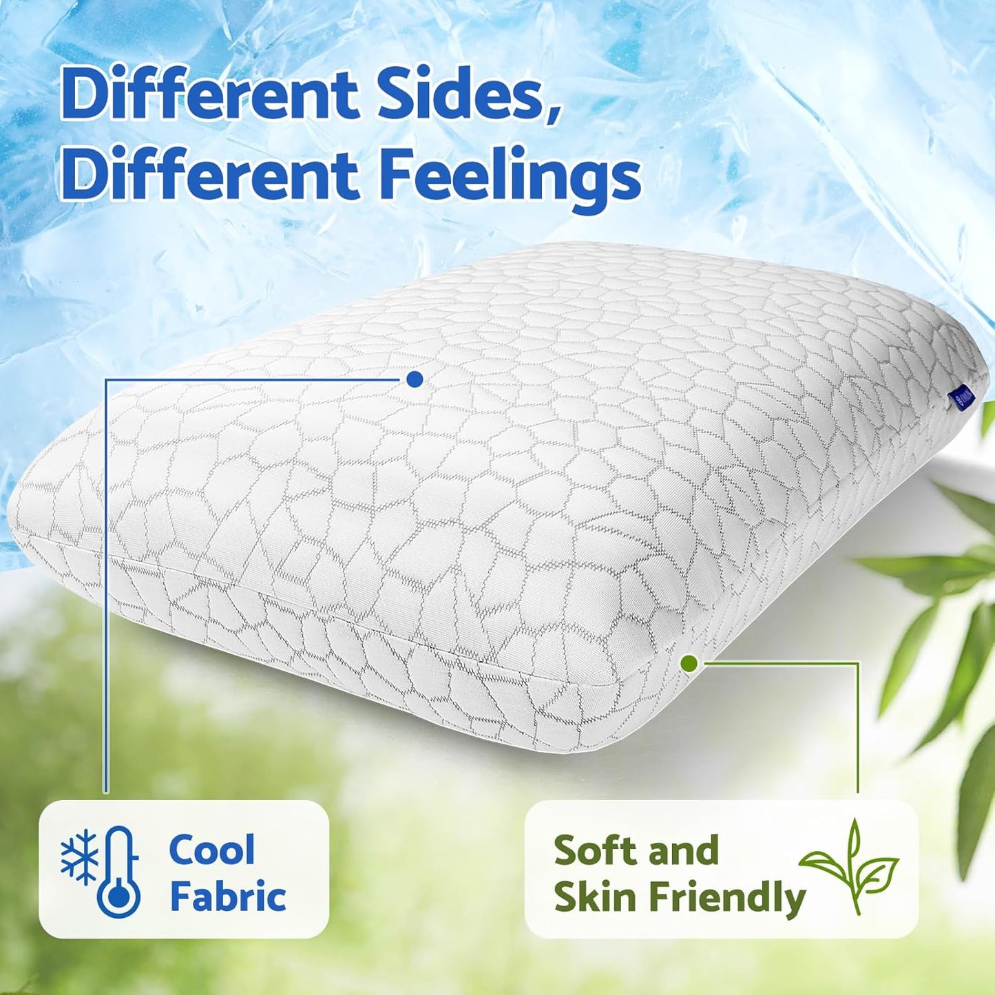 Dluxe Ave. ( STANDARD )  Memory Foam Cooling Pillows,  (2 Pack) Luxury Hotel Quality