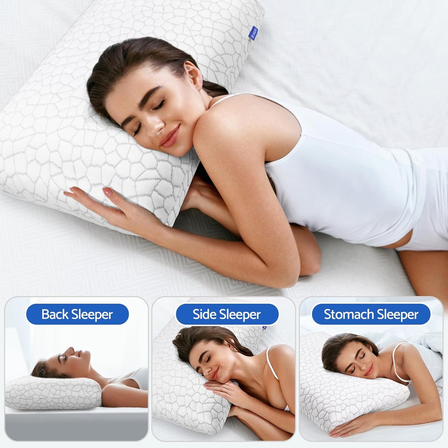 Dluxe Ave. ( STANDARD )  Memory Foam Cooling Pillows,  (2 Pack) Luxury Hotel Quality
