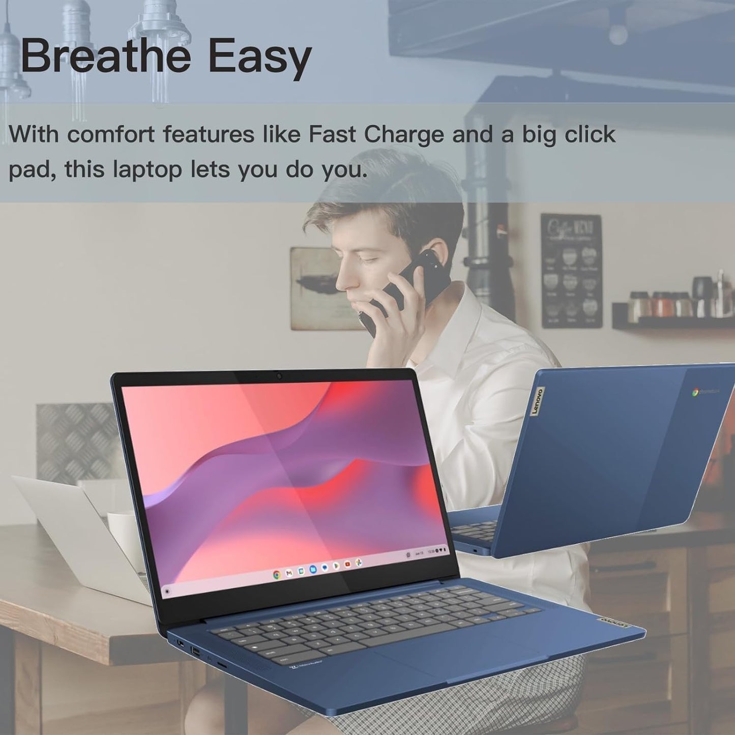 Dluxe Ave. Lenovo 2024 Slim 3 Chromebook Laptop 14" FHD Touchscreen MediaTek Kompanio 520 4GB RAM 64GB