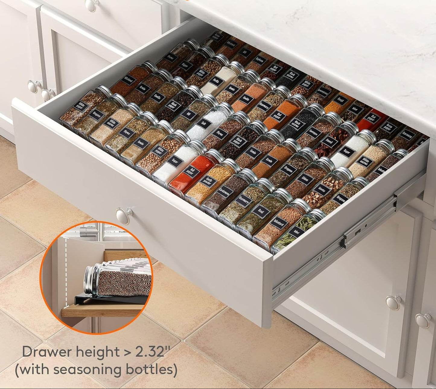Dluke Ave.Plastic Adjustable Spice Drawer Organizer/ Expandable