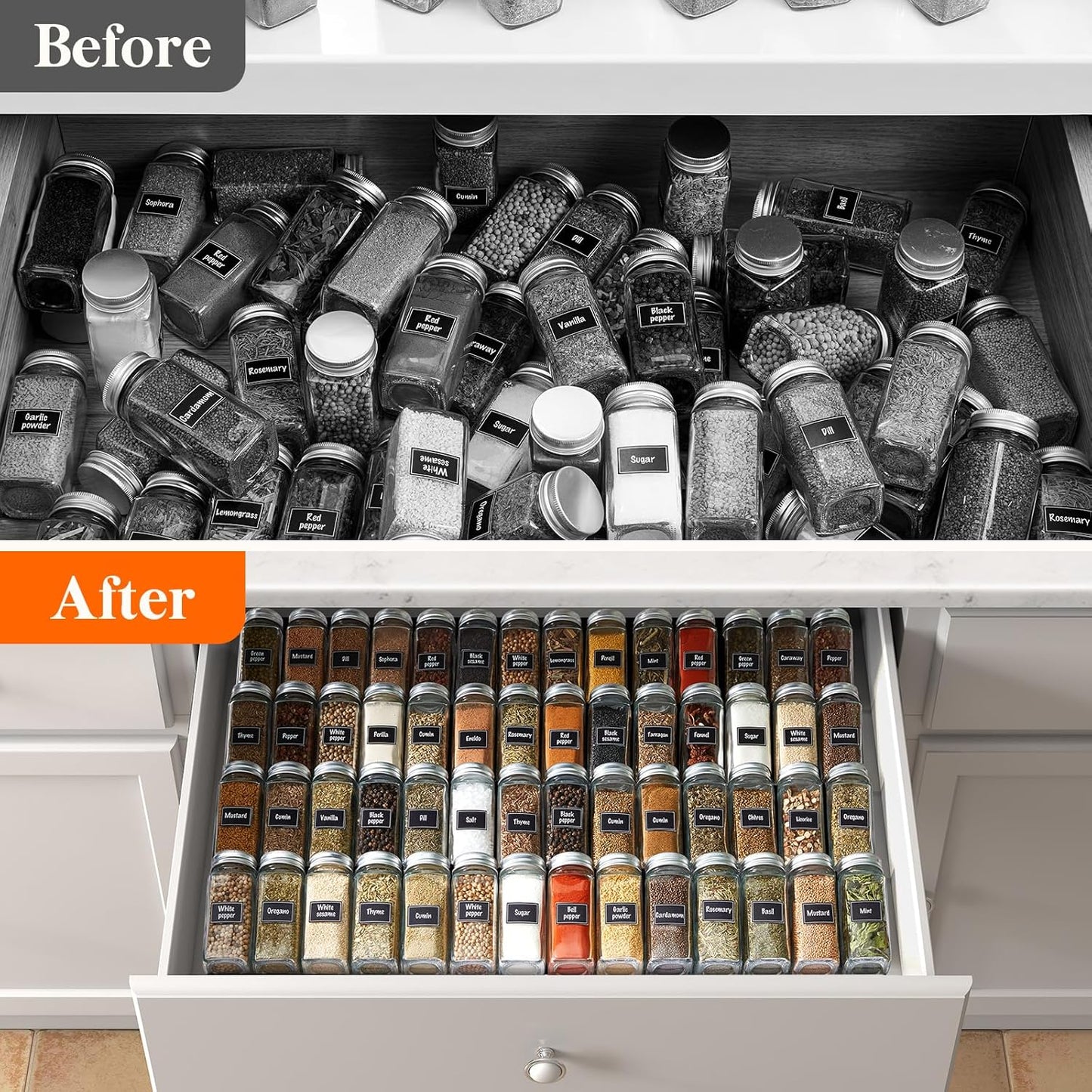 Dluke Ave.Plastic Adjustable Spice Drawer Organizer/ Expandable