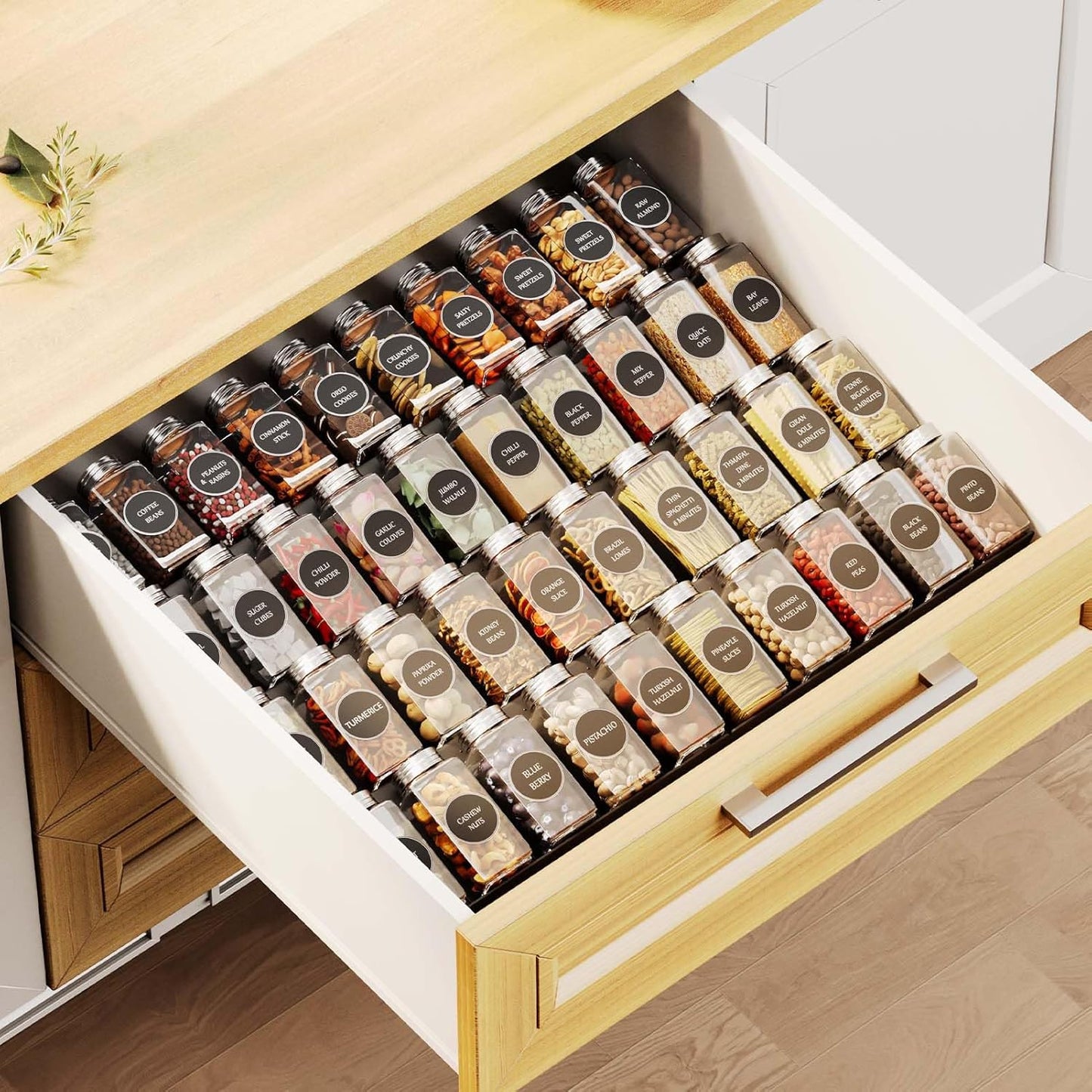 Dluxe Ave. Spice Drawer Organizer/ 8 Tier Expandable/ from 11.7" to 23.2"/Tray Insert for Kitchen Drawers