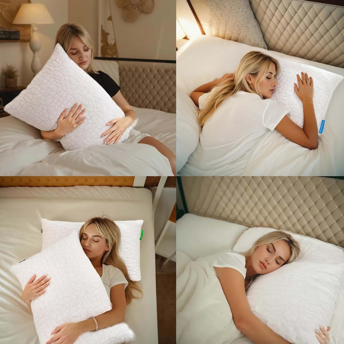 Dluxe Ave ( QUEEN ) Cooling Pillows { ADJUSTABLE } Shredded Memory Foam ,Set of 2, Luxury Hotel Quality