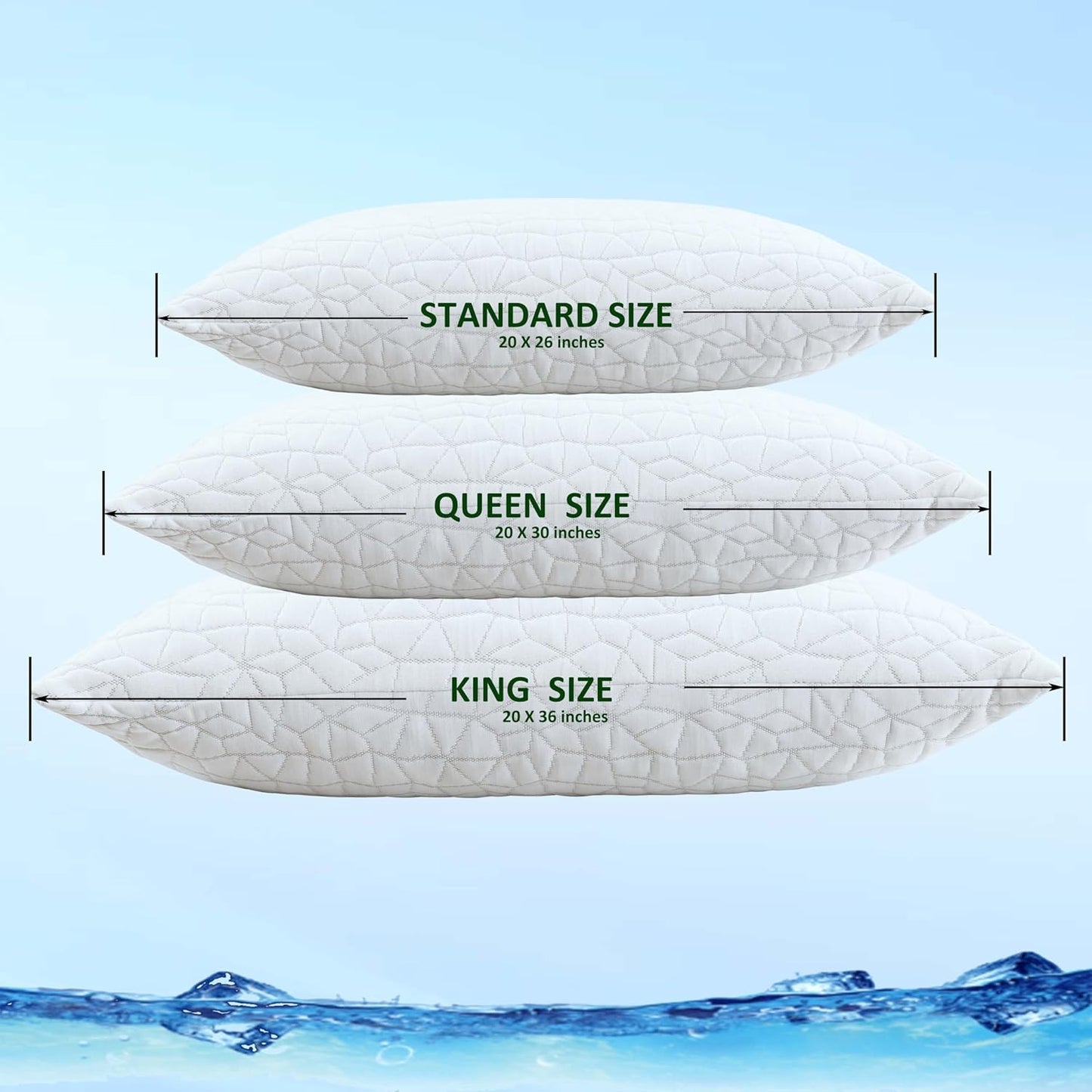 Dluxe Ave ( QUEEN ) Cooling Pillows { ADJUSTABLE } Shredded Memory Foam ,Set of 2, Luxury Hotel Quality