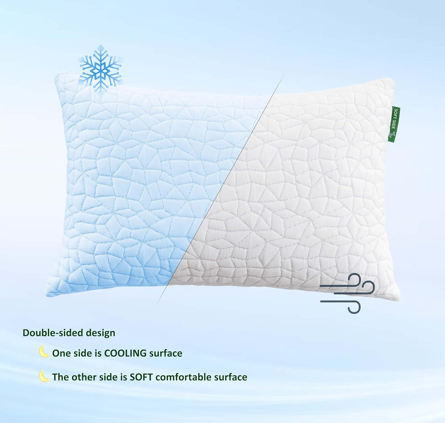 Dluxe Ave ( QUEEN ) Cooling Pillows { ADJUSTABLE } Shredded Memory Foam ,Set of 2, Luxury Hotel Quality