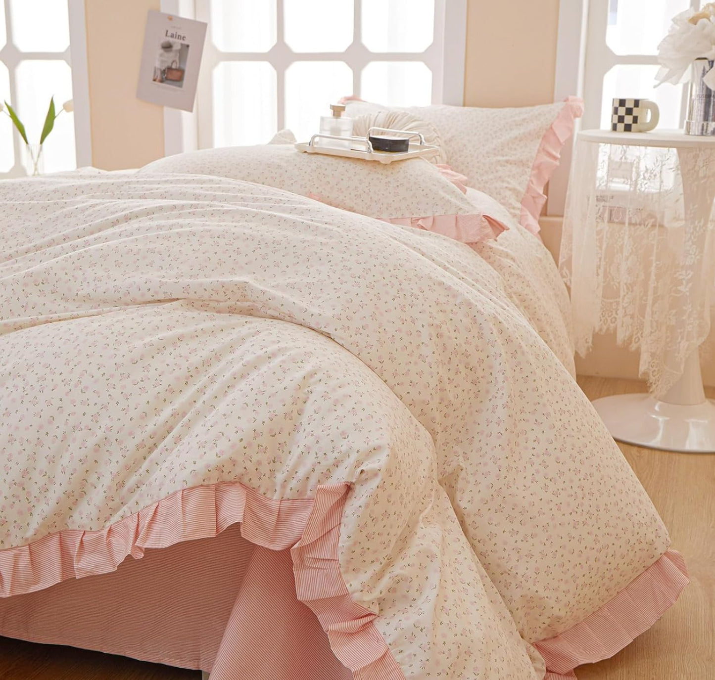Dluxe Ave. ( QUEEN) {Duvet Cover} Bedding Set/ Floral