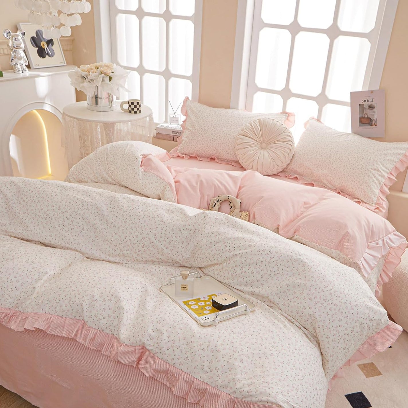 Dluxe Ave. ( QUEEN) {Duvet Cover} Bedding Set/ Floral