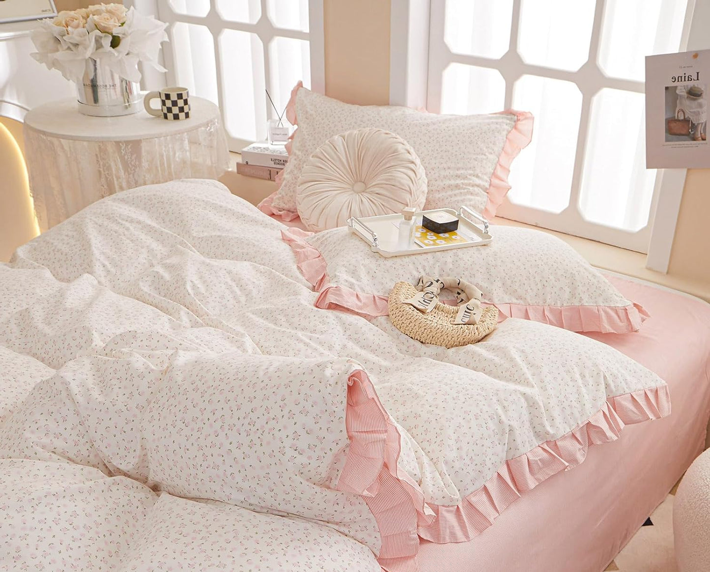 Dluxe Ave. ( QUEEN) {Duvet Cover} Bedding Set/ Floral