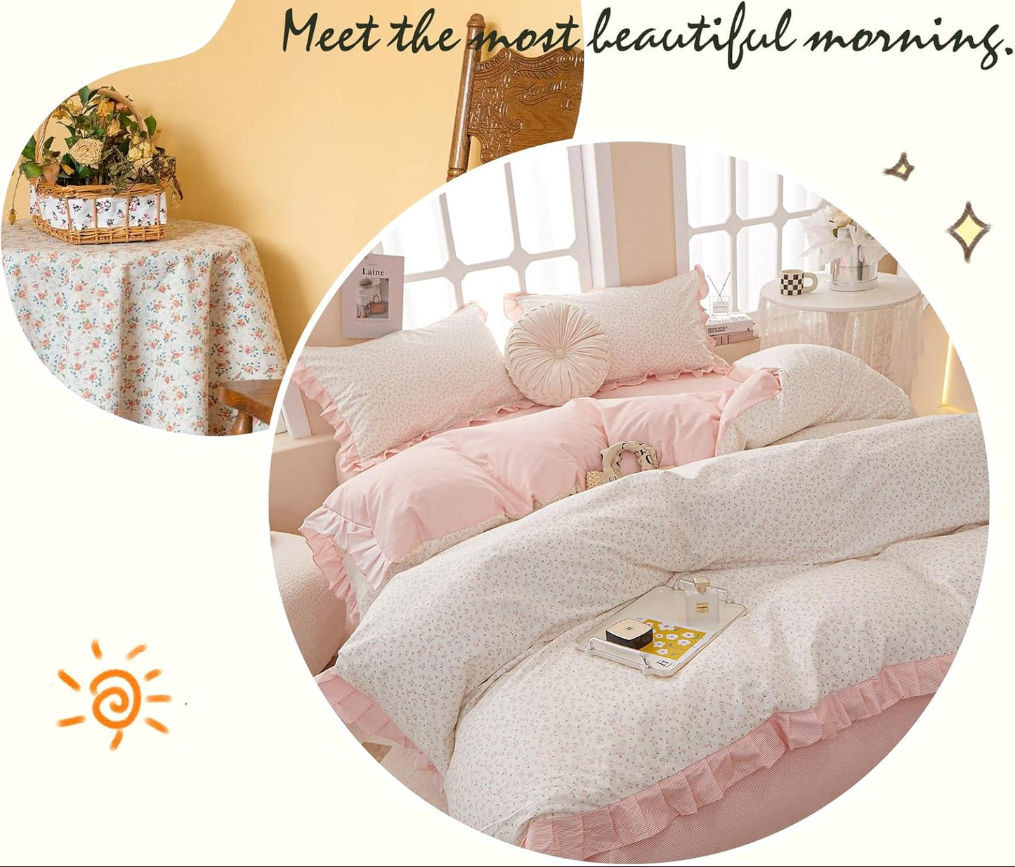 Dluxe Ave. ( QUEEN) {Duvet Cover} Bedding Set/ Floral