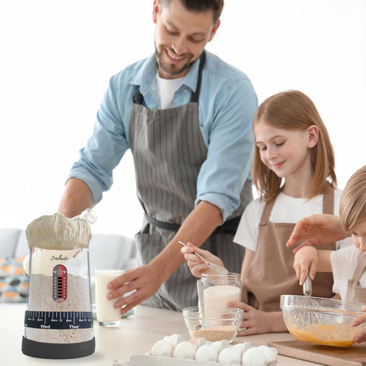 Dluxe Ave. Zimchado Sourdough Starter Kit 40 Oz Real Glass  Sourdough Bread baking Supplies (Black) (OUT OF STOCK)